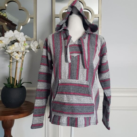 NEW Original Senor Lopez Baja Beach Surfer Dude Hippie Hoodie Blanket Poncho M - Picture 1 of 15